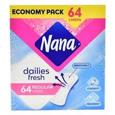 personal care products nana freshday regular 64 pads